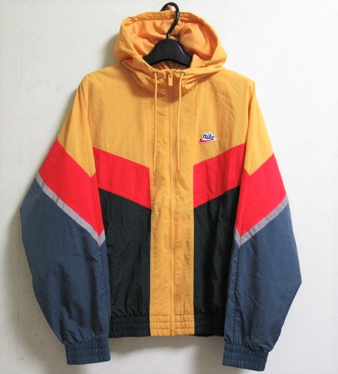 NIKE ウィンドランナー ウーブン ジャケット イエロー グリーン M ナイキ ナイロン パーカー レトロカラー CU4439-700拍卖