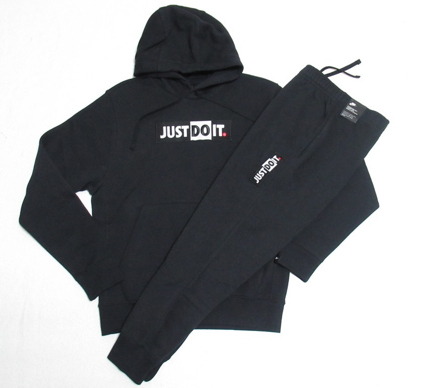 NIKE JDI スウェット プルオーバー パンツ セットアップ 黒 M (F) ナイキ パーカー JUSTDOIT 上下セット 刺繍 DB4953-010 CJ4779-010拍卖