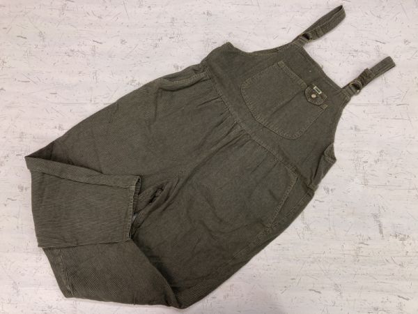 TOPICS アメカジ ワークウェア ギャザー ストーンウォッシュ ヒッコリー オーバーオール サロペット パンツ レディース 81 紺/ベージュ拍卖