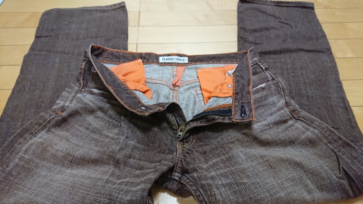 【リユース専門☆ルート3号】CLASSICリーバイス503人気オレンジパッケージのルーズストレート! W31 革パッチ USED加工 ヒゲ雰囲気有の美品拍卖