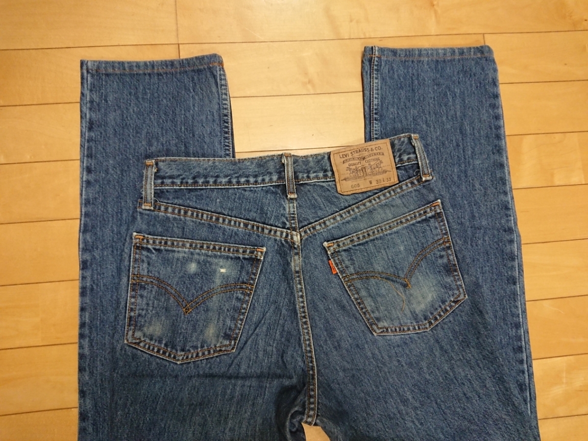 【リユース専門☆ルート3号】リーバイス605 人気のスリム テーパード W30 コットン100% オレンジタブ 2000年製 505より細身のシルエット拍卖