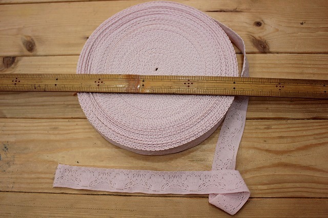 【副資材】 ゴムレース 25mm巾 14.5m(22)拍卖