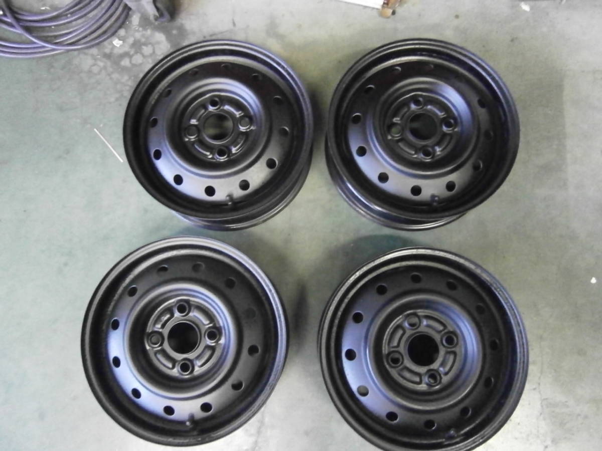 スズキ純正スチール 13インチ 4J 4H 100 4本セット 福岡 北九州 筑豊 スプレーにて簡易塗装済 画像と異なる場合があります拍卖