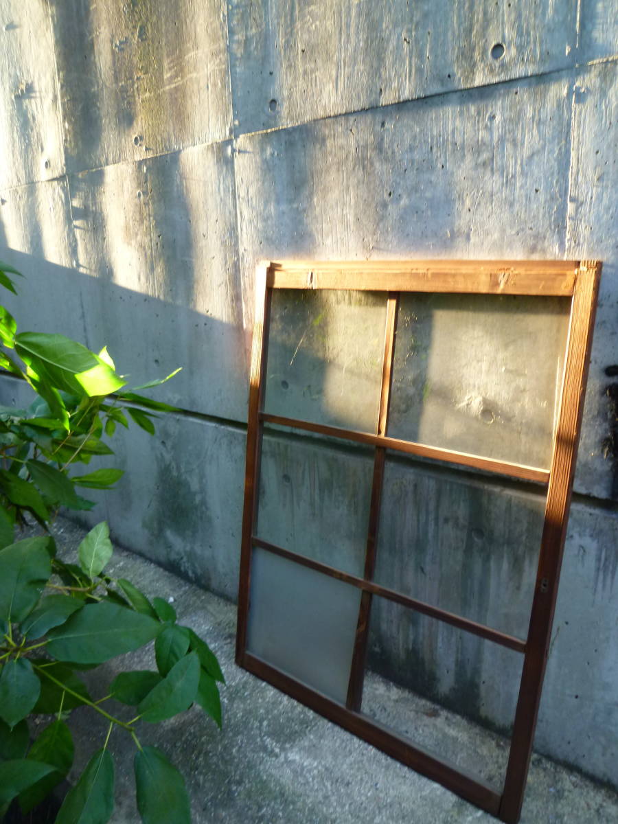最終値下げ!M6619 京都古民家 レトロガラス ビンテージ木製引き戸 1枚 建具【送り先は会社 事務所 店舗限定】【個人様は西濃運輸局留め】拍卖