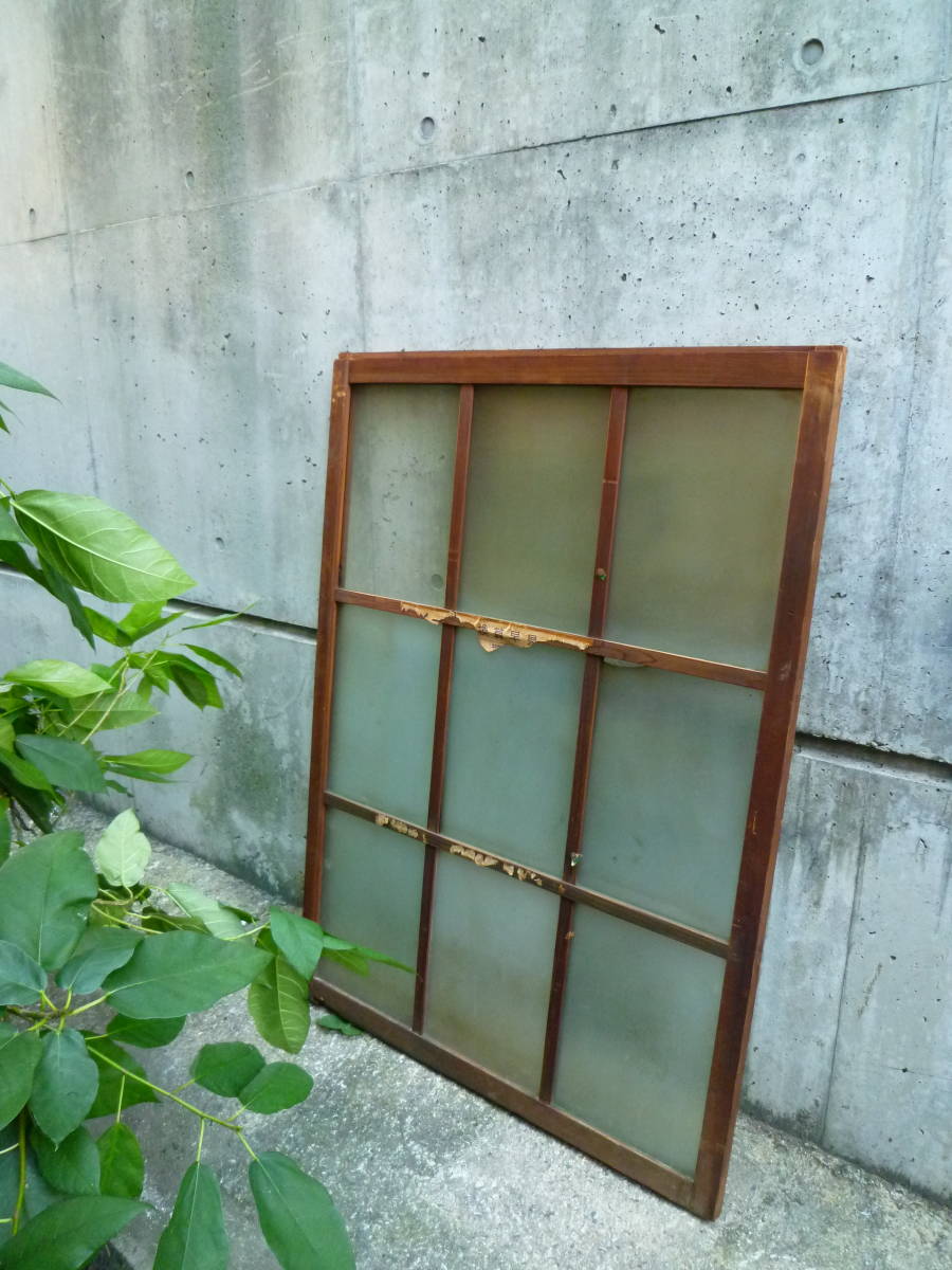 最終値下げ!M6629 京都古民家 レトロガラス ビンテージ木製引き戸 1枚 建具【送り先は会社 事務所 店舗限定】【個人様は西濃運輸局留め】拍卖