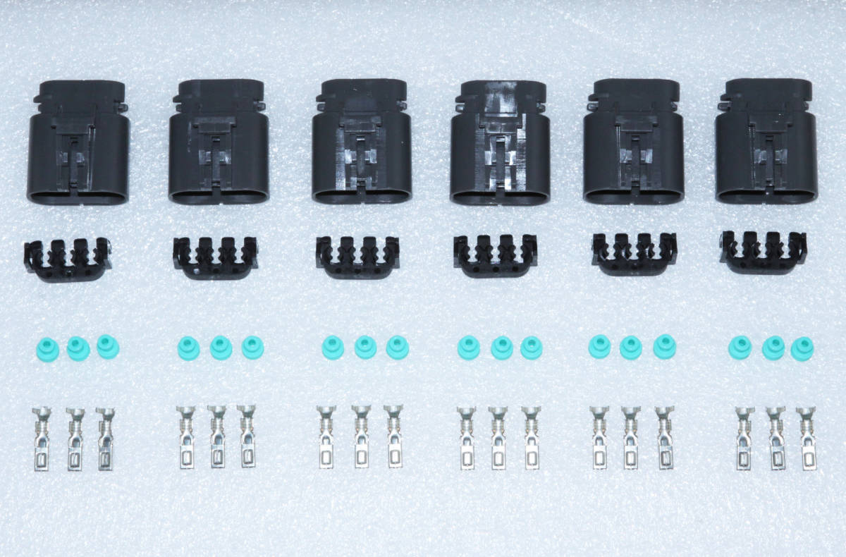日産純正コイルハーネス対応 補修用コネクター 6個セット 端子&防水シール付き Z32 R31 A31 C32 Y32 RB20 VG30 VG20拍卖