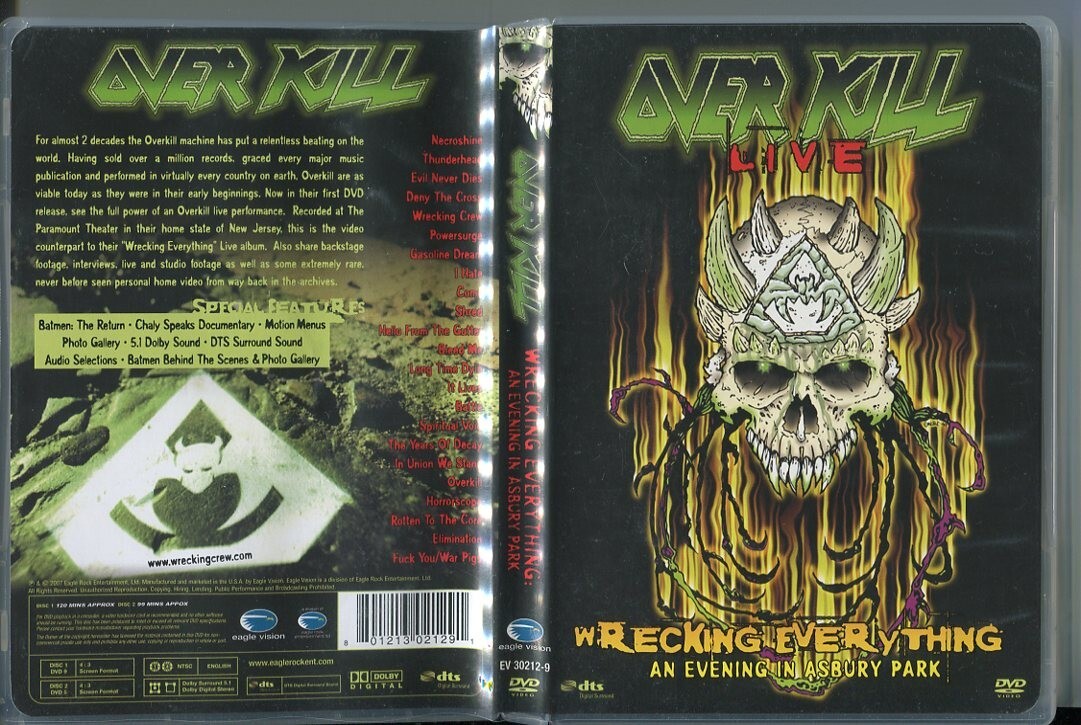 #7191 中古DVD OVERKILL LIVE WRECKING EVERYTHING AN EVENING IN ASBRY PARK 輸入盤 リージョン1 DVD2枚組 ※ジャケットにヤケ有拍卖