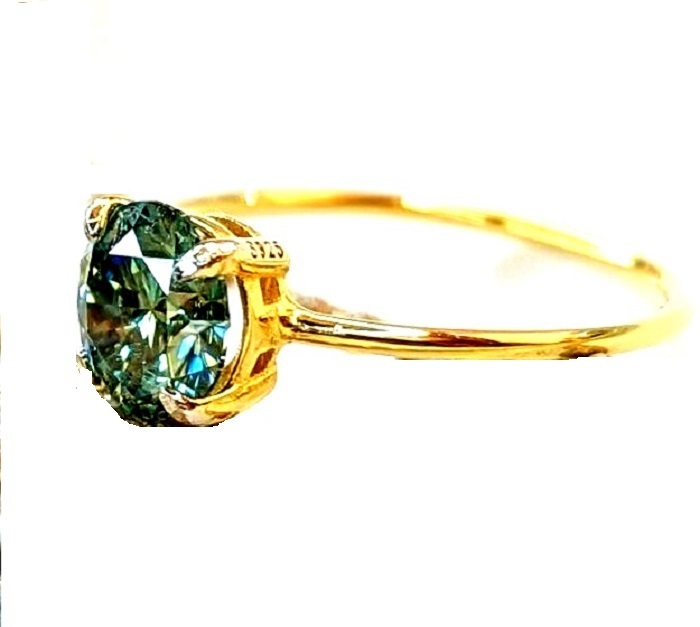 特売セール!ダイヤモンドの2.4倍の煌めき 隕石から発見されたモアサナイトブルーカラーの輝き【1ct】K14拍卖