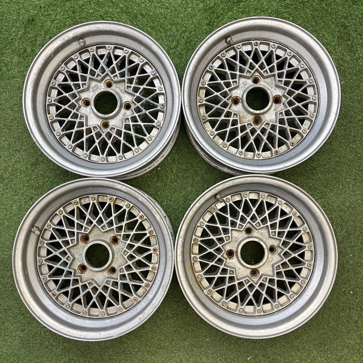 【0422】★旧車★深リム★15インチ RAYS VOLK RACING 15×6.5J ET10 PCD114.3 4穴 ハブ径73 中古アルミホイール4本拍卖