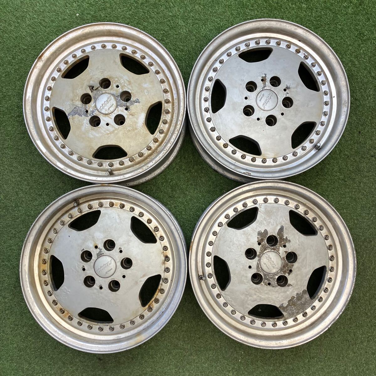 【0451】16インチ 7.0JJ WORK ワーク 16×7.0JJ ET+38 PCD114.3 5穴 ハブ径73 中古アルミホイール4本拍卖