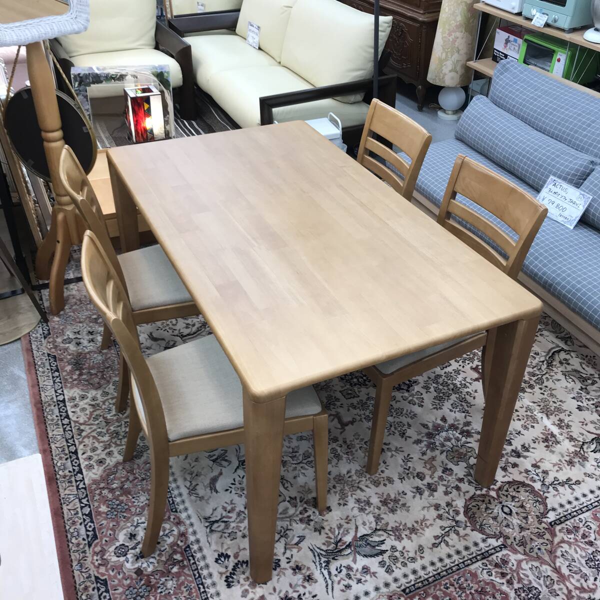 飛騨家具 ステルスヒーターユニット付き ダイニング5点セット 布団レス オールシーズン 407 拍卖