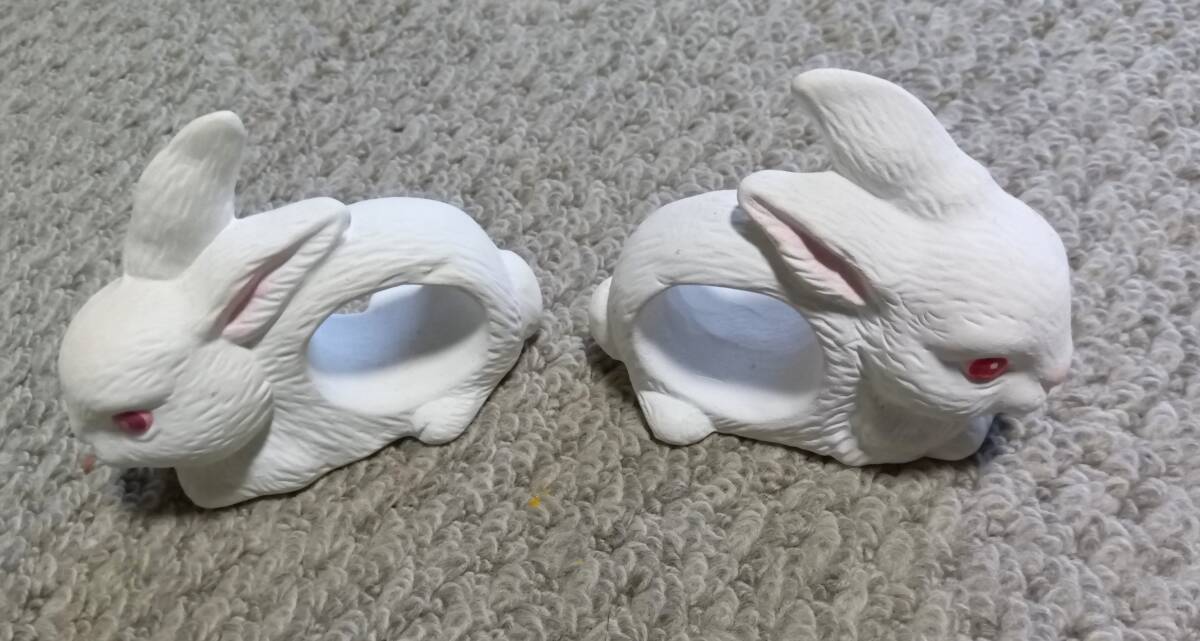 ナフキンリング*ウサギ*2個セット*うさぎ*インテリア*置物*ナプキンリング拍卖