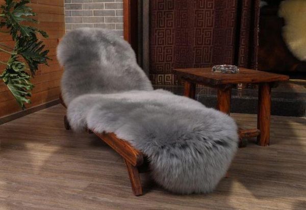 「送料無料」新品*高品質*ムートン*フリース *ファー マット*メリノ種羊*天然ムートン100%ラグマット*ムートンラグ*75*180cm グレー拍卖