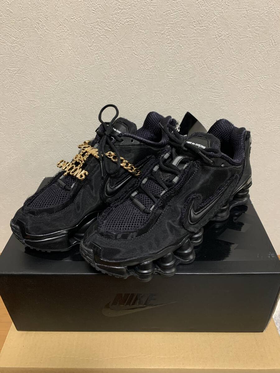 NIKE × COMMEdes GARCONS SHOX TL/CDGBLACK/CJ0546-001 ナイキ×コムデギャルソン ショックス TL/GDG ブラック 24センチ 未使用品 拍卖