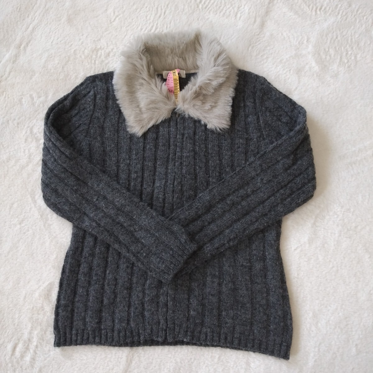 セーター ニット グレー カーディガン トップス Mサイズ拍卖