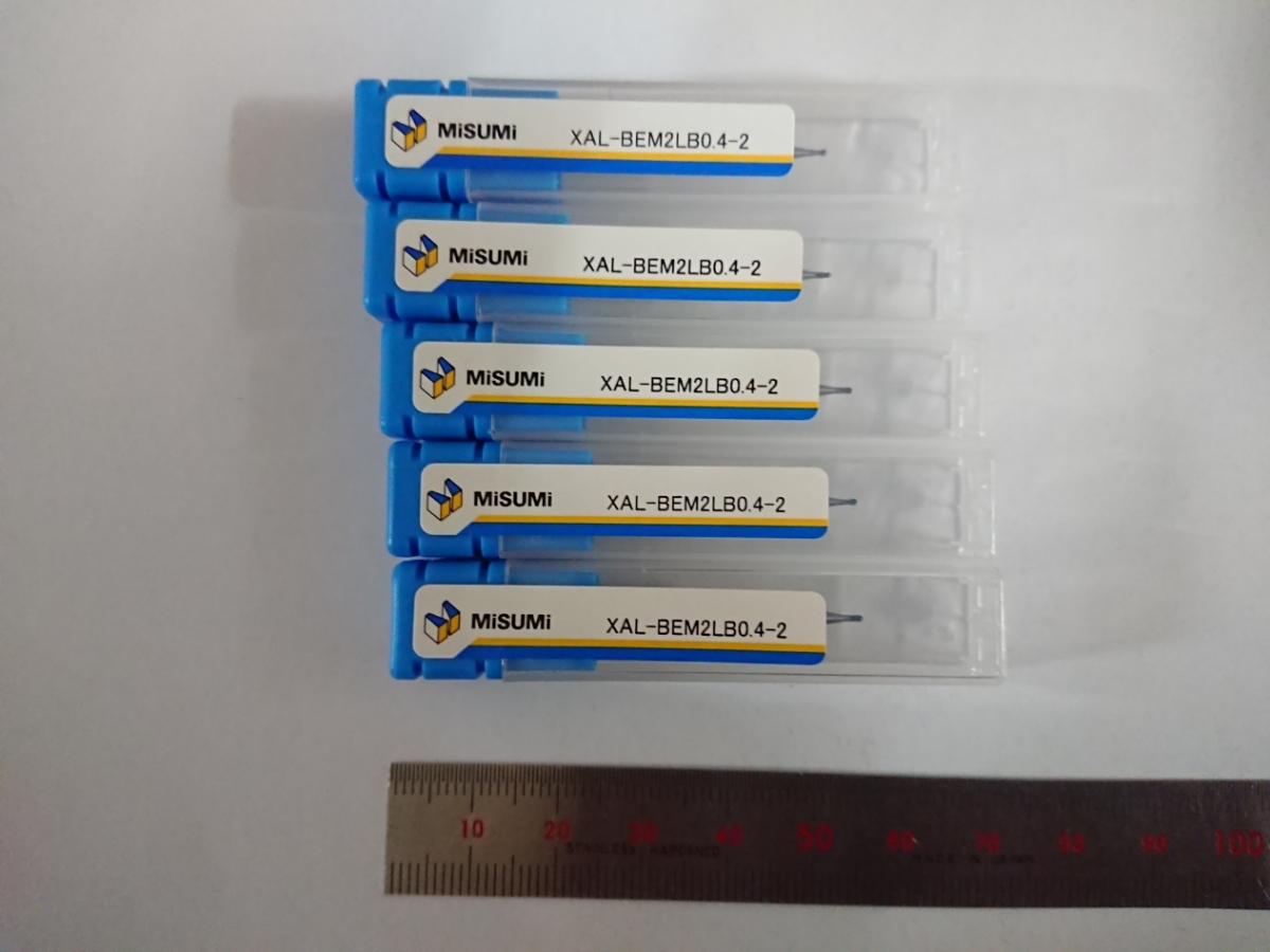 新品 超硬 ボールエンドミル R0.4 首下2mm 5本セット misimi ミスミ製拍卖
