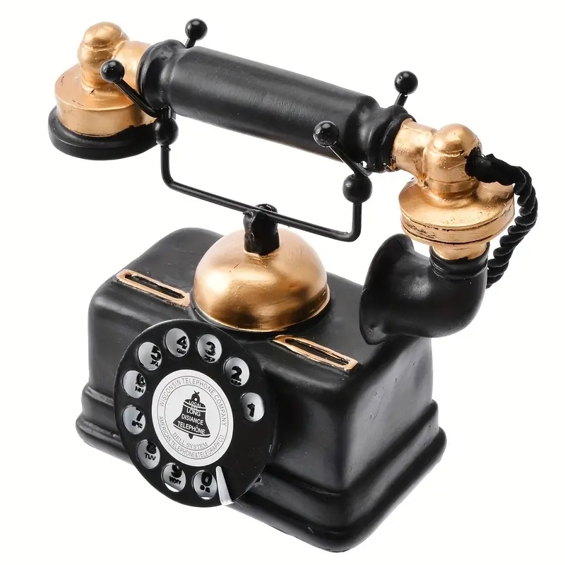 New 【最安値セール/レトロ祭り】おまけ付 かわいい アンティーク黒電話a拍卖