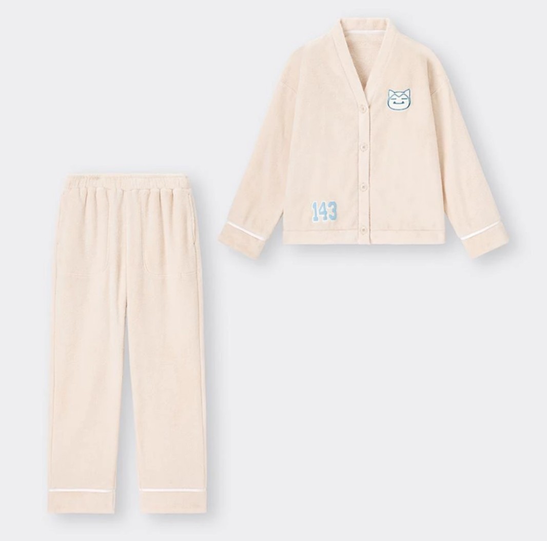 ポケモン・カビゴン マシュマロフィールカーディガンセット・XL/長袖カーデ&ロングパンツ/GUコラボルームウェア/ボアフリースパジャマ拍卖
