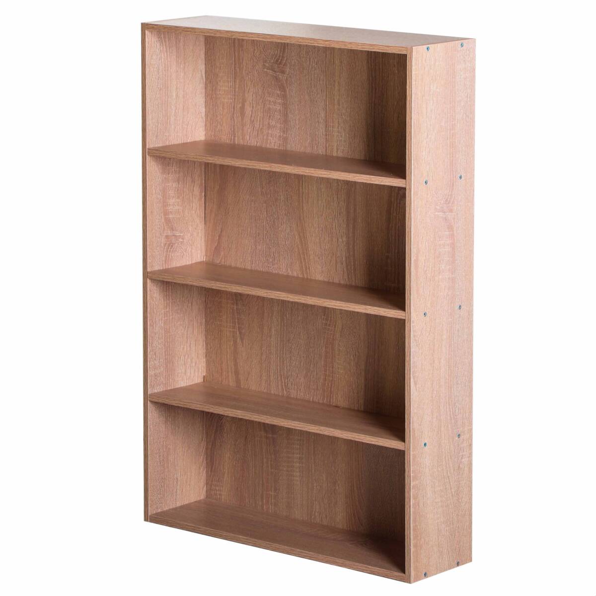 薄型カラーボックス 4段 幅広 幅60cm(アッシュナチュラル)木目調 本棚 オープンラック リビング収納 子供部屋 家具拍卖
