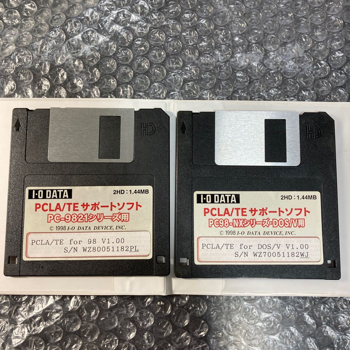 FD/フロッピーディスク2枚 I-O DATA PCLA/TEサポートソフト PC-9821シリーズ用/PC98-NX・DOS/V用 2HD:1.44MB 1998 認識確認/ジャンク扱い拍卖