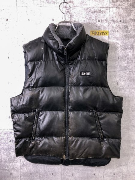 CONVERSE コンバース キッズ ジップ ダウンベスト M 黒拍卖