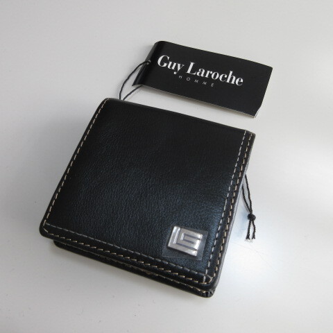 【Guy Laroche】ギラロッシュ 小銭入れ ボックス型 コインケース 牛革/黒拍卖