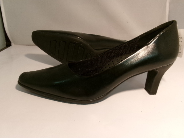 22 レディースパンプスシューズ DREAM BB120 プレーン 高さ6,5cm 合成皮革 黒色 標準幅 6.5cmの高さが足をきれいに見せる! 拍卖
