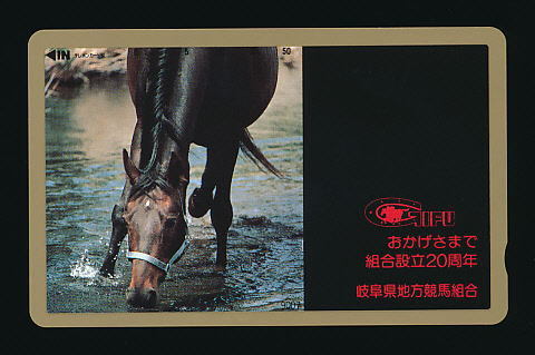 ●919●岐阜県地方競馬組合★組合設立20周年【テレカ50度】●拍卖