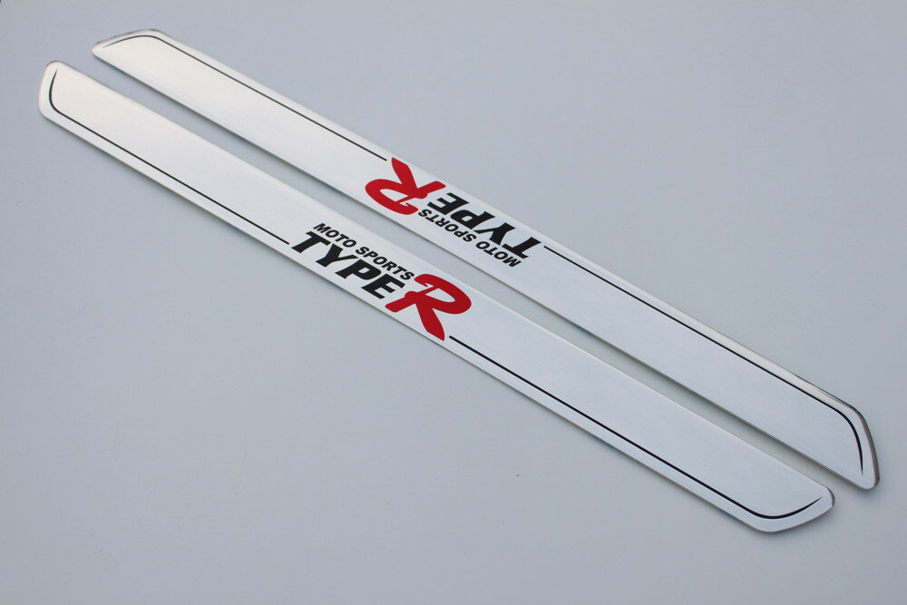 汎用 アルミ エントランスモール(スカッフプレート)ドア ガーニッシュ プロテクター 保護 鏡面 ステンレス風 ドレスアップ カー用品 車拍卖