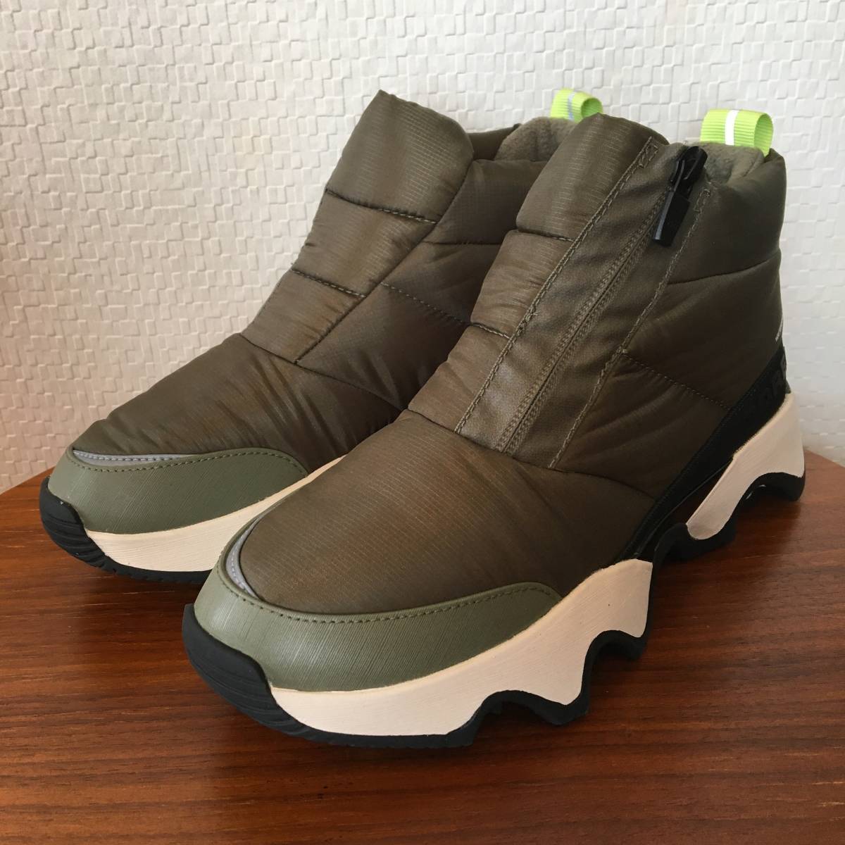 24.0cm|SOREL キネティックインパクト パフィー ジップ ウォータープルーフ NL5044-397 GREEN 防寒 防水ブーティー ブーツ (新品)(正規品)拍卖