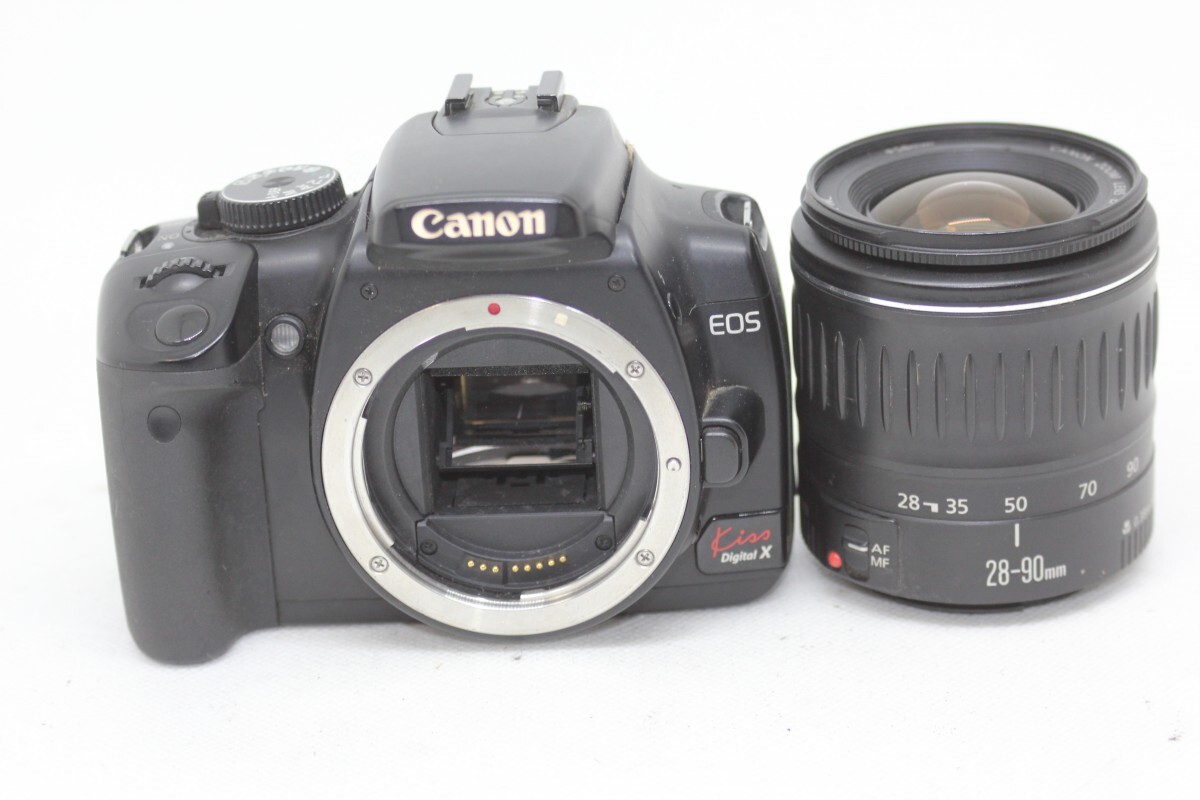 No.0093-1378/Canon デジタル一眼レフカメラ EOS Kiss デジタル X レンズセット ブラック KISSDXB拍卖