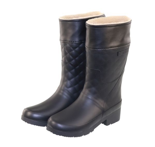 キッズ 防水防寒ブーツ ブラック 22.0cm ロング レインブーツ ファー付き 長靴 雨靴 完全防水 耐候性 屈曲性 防滑底 幅広 xm_24062 ②拍卖