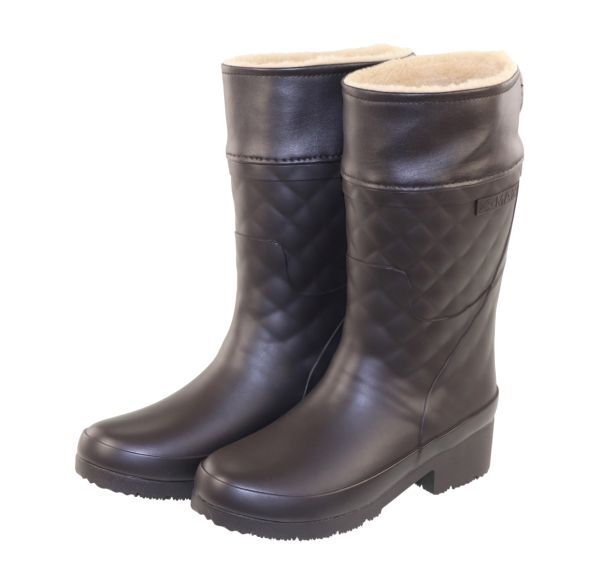 キッズ 防水防寒ブーツ ダークブラウン 24.0cm レインブーツ ファー付き 長靴 雨靴 完全防水 耐候性 屈曲性 防滑底 幅広 xm_24062 ②拍卖