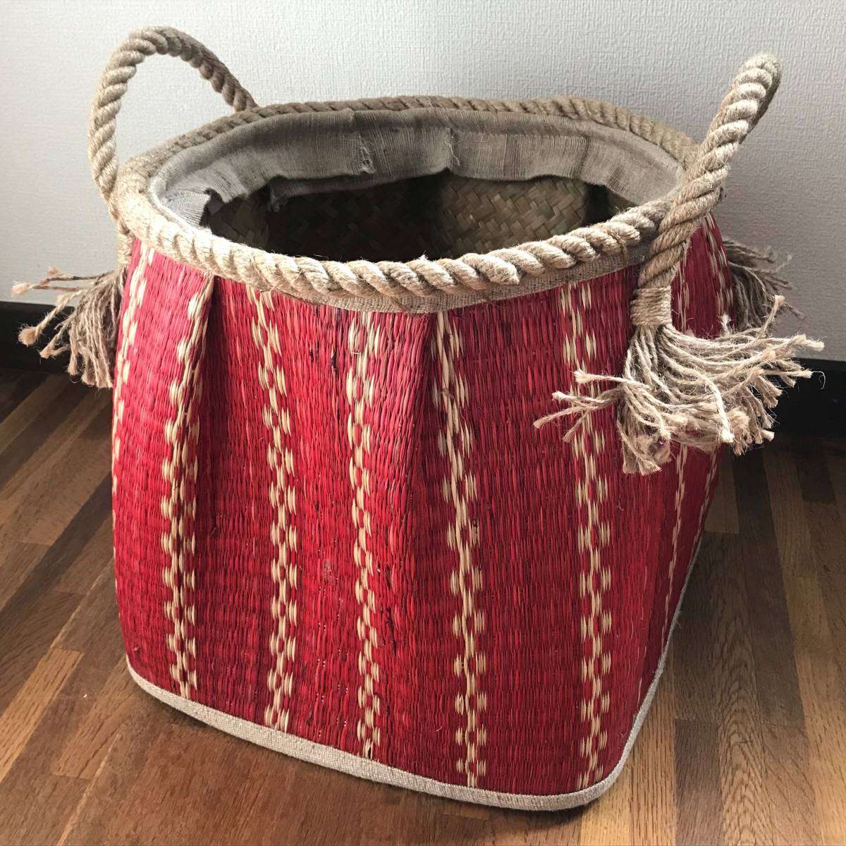 天然素材 ハンドメイド ◆上径30cm 底幅32cm 高さ31cm◆ 拍卖