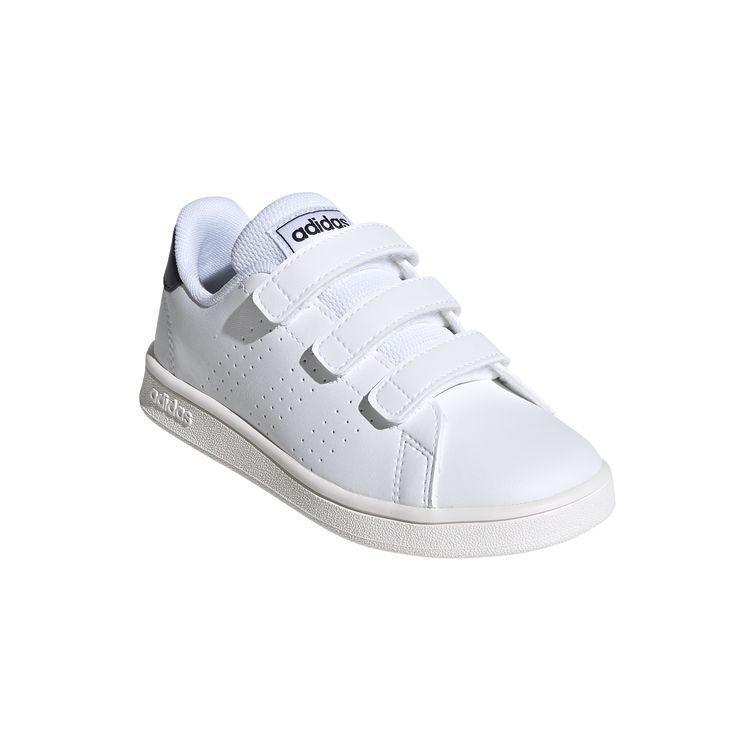 アディダス 17.5cm アドバンコート C ホワイト ネイビー adidas ADVANCOURT C ジュニア キッズ シューズ 白 紺 ②拍卖