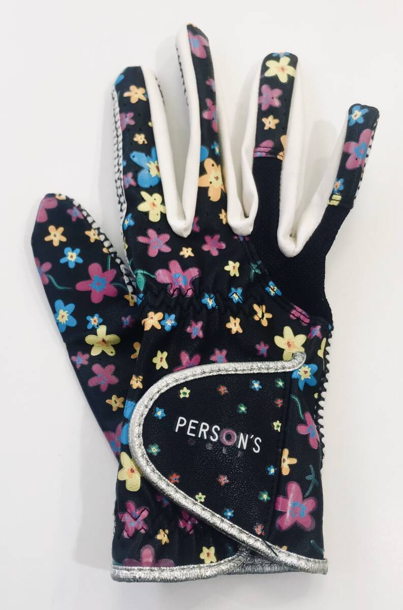 【中古】PERSON'S GOLF レディース ゴルフグローブ(ブラック/右手用のみ)拍卖