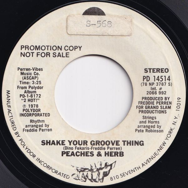 Peaches & Herb Shake Your Groove Thing Polydor US PD 14514 208223 SOUL DISCO ソウル ディスコ レコード 7インチ 45拍卖