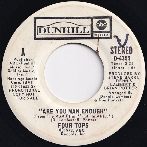 Four Tops Are You Man Enough (Stereo) / (Mono) Dunhill US D-4354 208267 SOUL ソウル レコード 7インチ 45拍卖