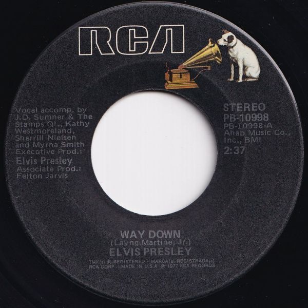 Elvis Presley Way Down / Pledging My Love RCA US PB-10998 208326 R&B R&R レコード 7インチ 45拍卖
