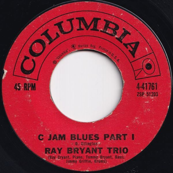 Ray Bryant Trio C Jam Blues (Part 1) / (Part 2) Columbia US 4-41761 208416 JAZZ ジャズ レコード 7インチ 45拍卖