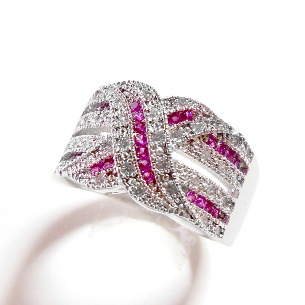 ピンクトルマリン・純銀パヴェリングAC 12号拍卖