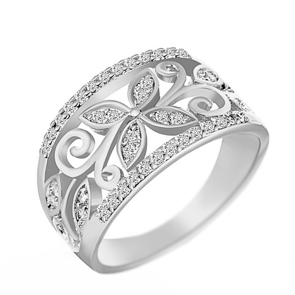 エレガントフラワー・透かし模様リングW 12号拍卖