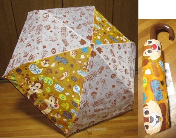 *新品*チップ&デール*持手付3段折りたたみ傘*Disney*拍卖
