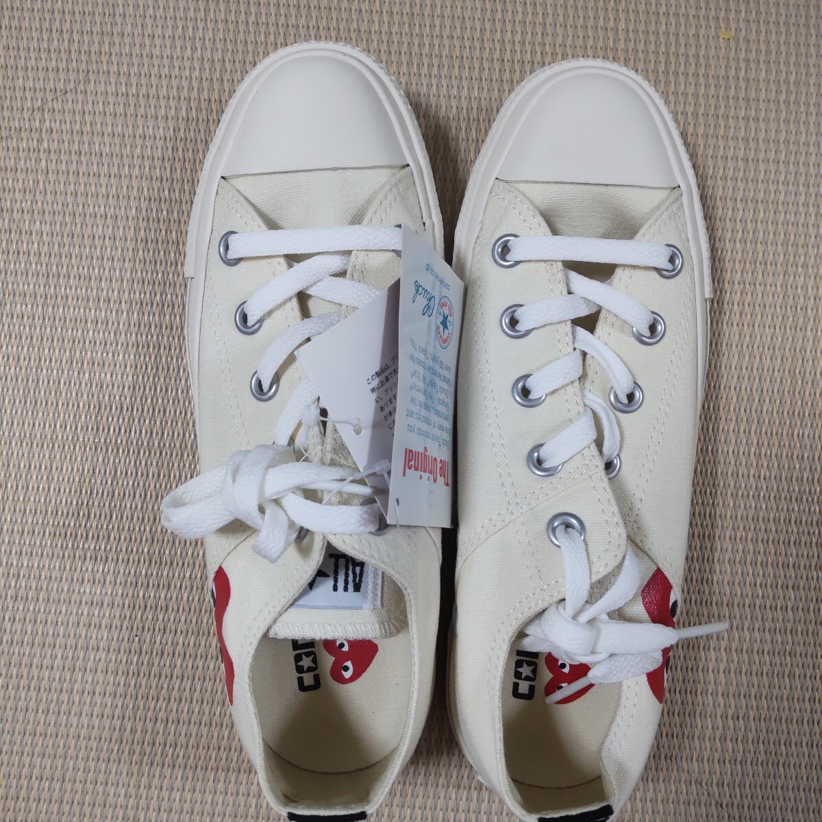 プレイコムデギャルソン×コンバース スニーカー ホワイト ローカット 23.0センチ 新品未使用 拍卖