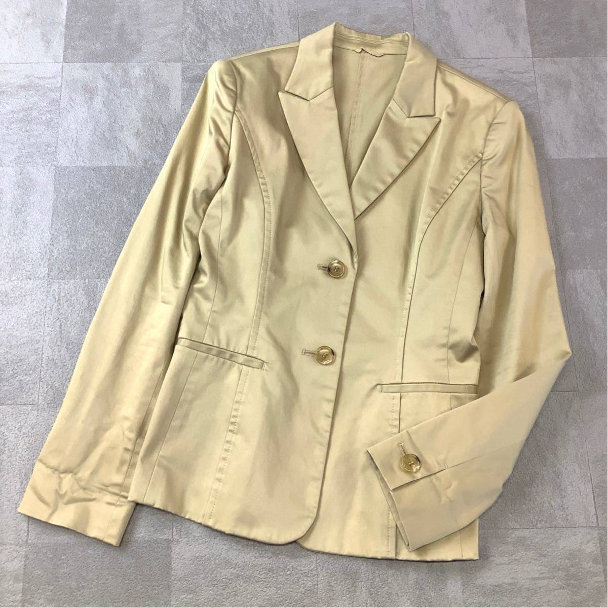 良品 ANAYI アナイ コットン テーラードジャケット レディース 38 Mサイズ ベージュ拍卖