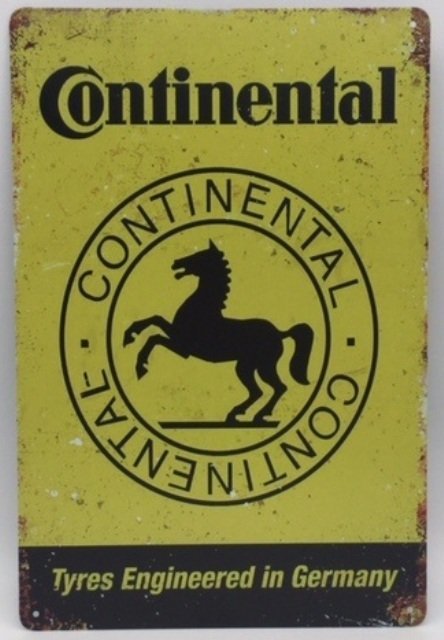 送料無料 コンチネンタル タイヤ 金属製 メタルサインプレート 看板 ブリキ アンティーク ガレージ 店舗備品 カフェ レトロ拍卖