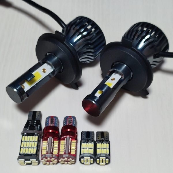 DA63T DA16T キャリートラック 超爆光! H4 LED ヘッドライト ルームランプ バックランプ ナンバー灯 7個セット スズキ /h4/45/57/26拍卖