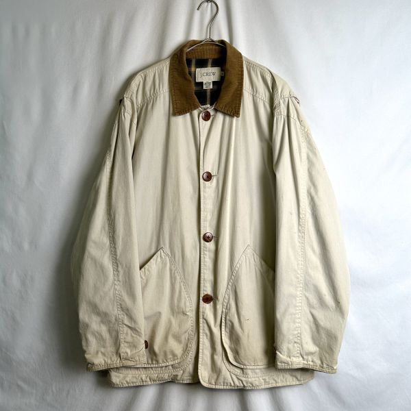 90s J.CREW コットン カバーオール ジャケット L ビッグサイズ チェック ジェイクルー 80s 00s 古着 オールド ビンテージ拍卖