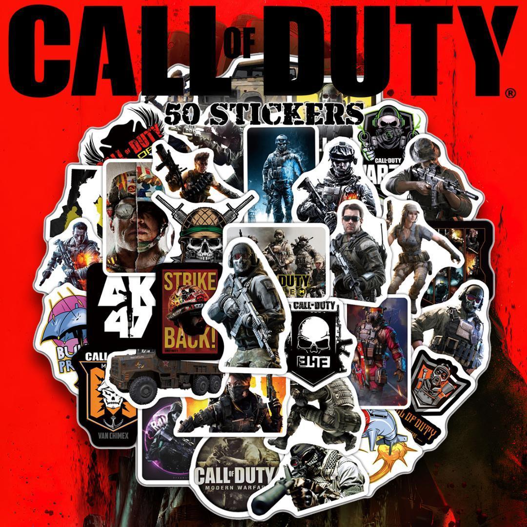 Call of Duty ステッカー 50枚セット PVC 防水 シール 大量 CoD FPS 戦争 シューティング ゲーム SF 映画拍卖