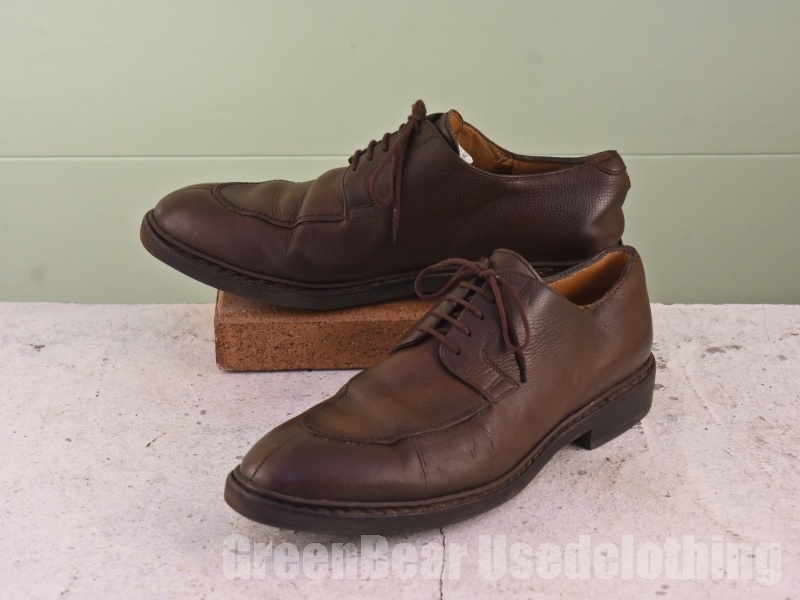 Z824 フランス製 パラブーツ Paraboot Uチップシューズ 茶 ブラウン メンズ 26cmくらい拍卖